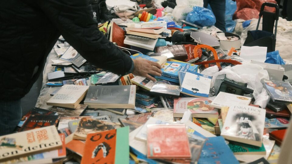 browsing books at istanbul street market